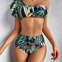 Women's Bikini 2 Piece Swimsuit Dark Green Light Green Swimwear Bathing Suits Vacation / Padded Bras / Beach miniinthebox - thumbnail