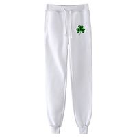 Men's Joggers Trousers Summer Pants Casual Pants Drawstring Elastic Waist Four Leaf Clover Breathable Soft Holiday St. Patrick's Day Fashion Streetwear Black White Micro-elastic Lightinthebox - thumbnail