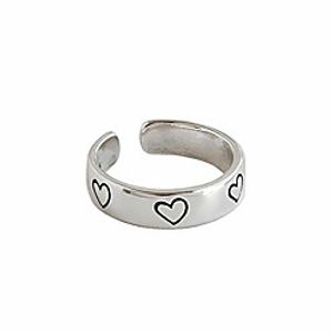 carve heart sterling silver 925 open statement rings for women girls minimalist endless love eternity wedding engagement ring finger band dainty jewelry birthday gifts bff adjustable Lightinthebox