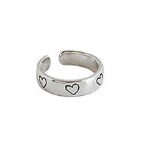 carve heart sterling silver 925 open statement rings for women girls minimalist endless love eternity wedding engagement ring finger band dainty jewelry birthday gifts bff adjustable Lightinthebox - thumbnail