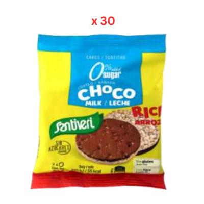 Santiveri Rice Cakes Coated with Milk Chocolate, 25GX30