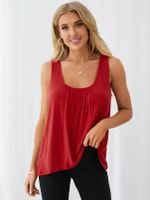 YOINS BASICS Casual Plain Scoop Neck Irregular Hem Cami - thumbnail