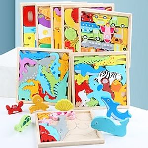 Children's Animal Puzzle Development for Early Childhood Education 2-3 Year Old Boy and Girl 3D Puzzle Toys Lightinthebox