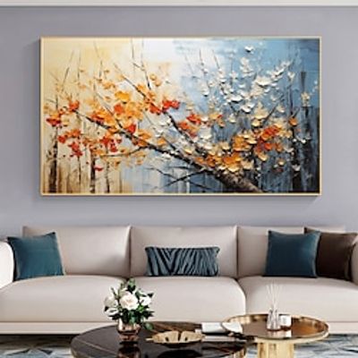 Handmade Oil Painting Canvas Wall Art Decor Original Flowering tree Home Decor With Stretched FrameWithout Inner Frame Painting Lightinthebox