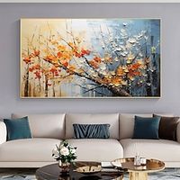 Handmade Oil Painting Canvas Wall Art Decor Original Flowering tree Home Decor With Stretched FrameWithout Inner Frame Painting Lightinthebox - thumbnail