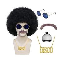 5Pcs Afro Wig 70s Wigs for Men Afro Wigs 70's Curly Hair Wig Disco Wigs for Men 70s Disco Wigs Short Black Curly Wig Rocker Costume Halloween Wigs Men Cosplay miniinthebox - thumbnail