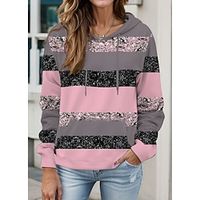 Women's Hoodie Sweatshirt Pullover Active Sportswear Drawstring Front Pocket Yellow Pink Blue Color Block Casual Sports Hoodie Long Sleeve Top Micro-elastic Fall  Winter Lightinthebox - thumbnail