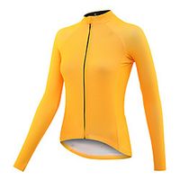 21Grams Women's Long Sleeve Cycling Jersey Spandex Polyester Yellow Solid Color Bike Jersey Top Mountain Bike MTB Road Bike Cycling Quick Dry Moisture Wicking Breathable Sports Clothing Apparel Lightinthebox - thumbnail