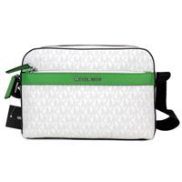 Michael Kors Cooper Small Bright White Palm Signature PVC Utility Crossbody Bag (90886)