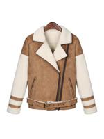 Patchwork Thicken Plush Women Jackets