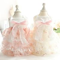 Flower Lace Dog Dress Cat Princess Suspender Costume Puppy Tutu FloralBow Clothes Puppy Embroidery Skirt for Cats Teddy Dog Small Medium Dogs miniinthebox - thumbnail