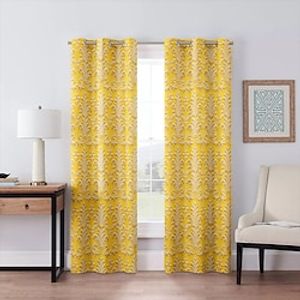 2 Panels Yellow Geometric Room Curtain Drapes 100% Blackout Curtain For Living Room Bedroom Kitchen Window Treatments Thermal Insulated Room Darkening Lightinthebox
