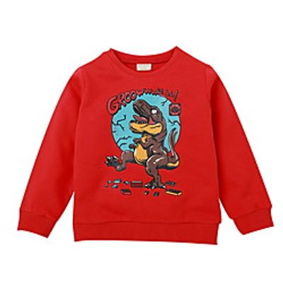 Kids Boys' Sweatshirt Long Sleeve Black Red Dinosaur Letter Animal Indoor Outdoor Active Daily 2-8 Years Lightinthebox