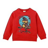 Kids Boys' Sweatshirt Long Sleeve Black Red Dinosaur Letter Animal Indoor Outdoor Active Daily 2-8 Years Lightinthebox - thumbnail