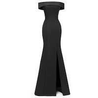Women's Party Dress Black Dress Wedding Guest Dress Bodycon Long Dress Maxi Dress Wine Short Sleeve Pure Color Split Spring Fall Winter Off Shoulder Fashion Winter Dress Lightinthebox - thumbnail