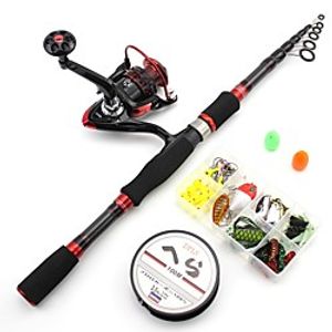 Fishing Rod and Reel Combo Telescopic Rod Carbon Mini Portable Lightweight Medium (M) Freshwater and Saltwater Sea Fishing Lure Fishing / Ultra Smooth miniinthebox