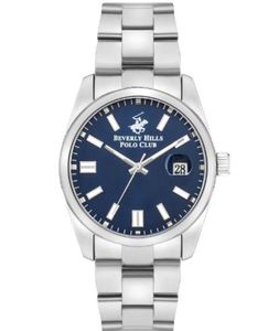 Beverly Hills Polo Club Men's 2315 Movement Watch, Analog Display and Metal Strap, Silver - BP3373X.390