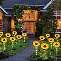 Solar Sunflower LED Glowing Pole Courtyard Simulation Plant Lamp Holiday Party Landscape Decoration Lamp Lawn Floor Lamp miniinthebox - thumbnail