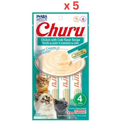 Inaba Churu Chicken With Crab 56 G/4 Sticks (Pack of 5) Inaba Churu Chicken With Crab 56 G/4 Sticks (Pack of 5)