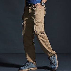 Men's Cargo Pants Cargo Trousers Hiking Pants Pocket Plain Comfort Breathable Outdoor Daily Going out 100% Cotton Fashion Casual Black Yellow Lightinthebox