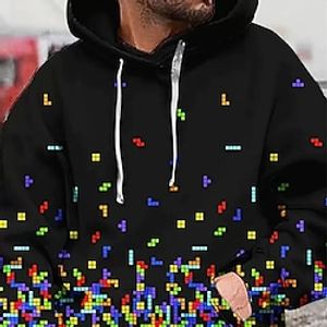 Men's Pullover Hoodie Sweatshirt Black Hooded Graphic Prints Print Daily Sports 3D Print Basic Streetwear Casual Spring   Fall Clothing Apparel Hoodies Sweatshirts  Long Sleeve Lightinthebox