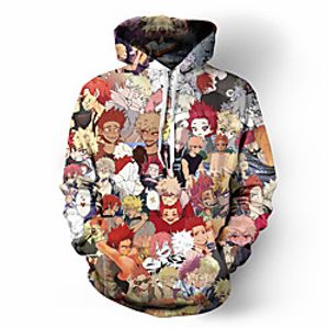 men 3d my hero academia printed pullover hoodie sweatshirt 3xl miniinthebox