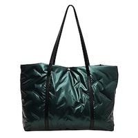Women's Shoulder Bag Nylon Daily Zipper Insulated Adjustable Large Capacity Geometric Silver Black White Lightinthebox - thumbnail