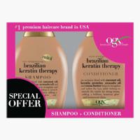 OGX Ever-Straightening Brazilian Keratin Therapy Shampoo and Conditioner Set