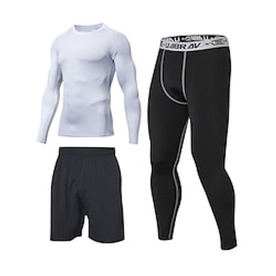 Men's Tracksuit Workout Outfits Gym Shirt Compression Set Crew Neck Sports  Outdoor Daily Holiday Quick Dry Soft Plain 1 2 3 Activewear Streetwear Sport Fall  Winter Hoodies Sweatshirts  Lightinthebox