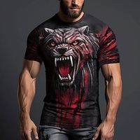 Graphic Animal Daily Designer Retro Vintage Men's 3D Print T shirt Tee Sports Outdoor Holiday Going out T shirt Red Blue Purple Short Sleeve Crew Neck Shirt Spring  Summer Clothing Apparel S M L XL Lightinthebox - thumbnail