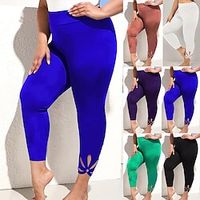 Women's Yoga Leggings Cut Out Asymetric Hem Tummy Control Butt Lift Yoga Fitness Gym Workout Tights Black White Pink Spandex Plus Size Sports Activewear Stretchy Lightinthebox