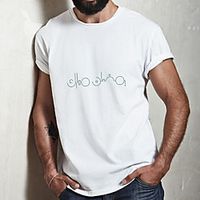 Men's Unisex Tee T shirt Hot Stamping Symbol Graphic Prints Plus Size Print Short Sleeve Casual Tops Cotton Basic Fashion Designer Big and Tall White Lightinthebox - thumbnail