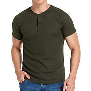Litb Basic Men's Button-Down Henley T shirt Solid Color  Short Sleeve Casual Tops Simple Lightweight Fashion Lightinthebox