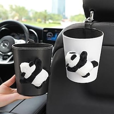 Car Garbage Bin Cartoon Panda Car Trash Bag Car Interior Supplies Car Seat Back Hanging Storage Bag Lightinthebox