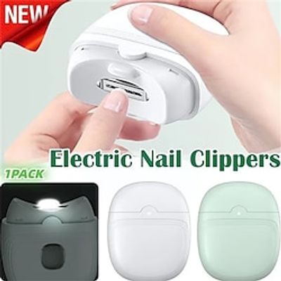 Electric Nail Clippers Automatic Nail Clipper with Light 2 In 1 Fingernail Cutter and File with Nail Scraps Storage USB Rechargeable Safety Fingernail Trimmer for Adults and Baby Nail Care Lightinthebox