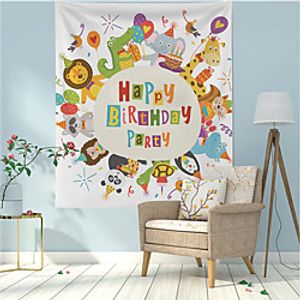 Cartoon Wall Tapestry Art Decor Blanket Curtain Hanging Home Bedroom Living Room Decoration Polyester Happy Birthday Lightinthebox