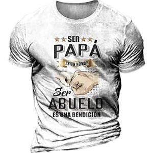 Men's Unisex T shirt Tee 3D Print Graphic Prints Hand Letter Crew Neck Street Daily Print Short Sleeve Tops Designer Casual Big and Tall Papa T Shirts White  Summer Lightinthebox