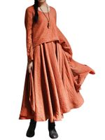 O-Newe Casual Long Sleeve Irregular Maxi Dress For Women