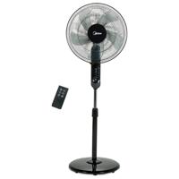 Midea Pedestal Stand Fan With Remote Control, 16 Inch, 3D Oscillation Directions, 3 Speed Levels & Adjustable Height, 5 Leaf Blade With 7.5 Hours Timer, Black - FS4015FR