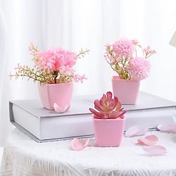 3pcs Mini Artificial Flower Pot Set: Decorative Roses, Peonies, and Hydrangeas Perfect for Year-Round Festive Decor, Weddings, Parties, Home, Bedroom, Store, Tabletop Display Lightinthebox