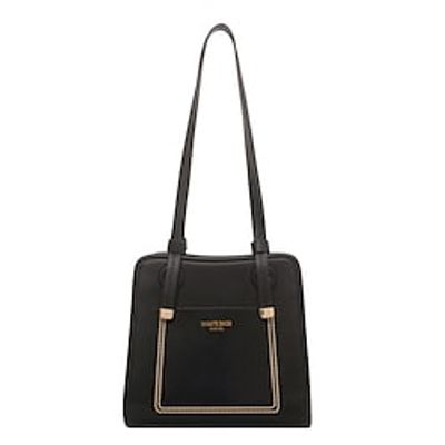 Women's Shoulder Bag PU Leather Buttons Zipper Solid Color Daily Outdoor Green Black Khaki Lightinthebox