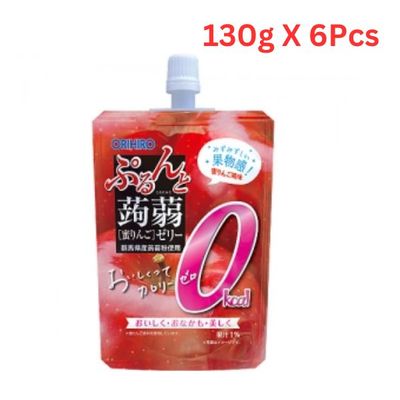 Orihiro Konjac Jelly Apple Zero Kcal 130G Pouch (Pack of 6)