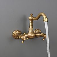 Kitchen faucet - Two Holes Antique Brass Standard Spout Wall Mounted Traditional Kitchen Taps miniinthebox - thumbnail