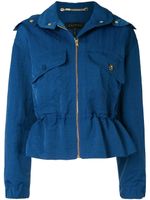 Escada drawstring-waist hooded jacket - Blue