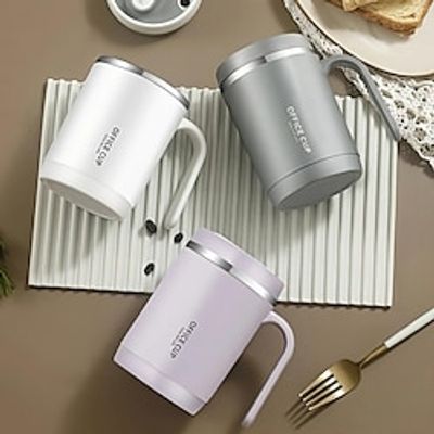 1pc Stainless Steel Cups With Lid, 16 Oz 304 Stainless Steel Tumblers Durable Coffee Mug With Splash Proof Sliding Lid, Drink With Lid Open, Non-Insulated Mug,Without Straw Lightinthebox