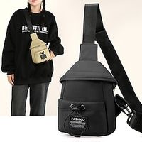 Women's Crossbody Bag Chest Bag Nylon Daily Zipper Large Capacity Foldable Lightweight Geometric Black White Green miniinthebox