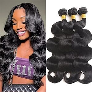 12A Body Wave Bundles Human Hair 18 20 22 Inch Human Hair Bundles 100% Unprocessed Brazilian Raw Virgin Hair 3 Bundles Deals Body Wave Weave Bundles Human Hair Natural Color Lightinthebox