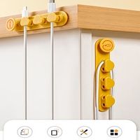 2pcs Creative Desktop Cable Organizer Computer Wire USB Charging Cable Mobile Phone Charging Cable Organizer Silicone Cable Winder Lightinthebox - thumbnail