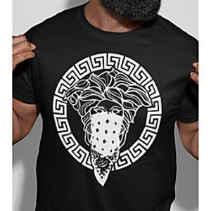 Men's Unisex Tee T shirt Hot Stamping Graphic Prints Human face Plus Size Print Short Sleeve Casual Tops Cotton Basic Fashion Designer Big and Tall Black miniinthebox