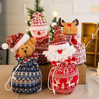 2pcs Christmas Decorations Santa Claus Gift Bags Christmas Candy Bags Christmas Gift Bags Apple Bags miniinthebox